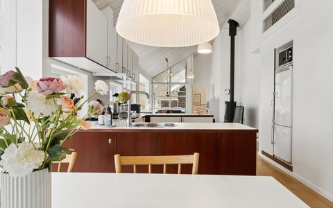 Aarre - 1Km from the Sea: Interior Design, Furniture, Flooring, Light Fixture, Ceiling, Wood, Kitchen, Floor, Countertop, Kitchen & Dining Room Table
