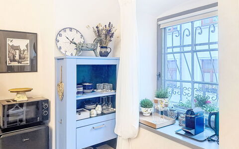 Luxury Suite 244: Blue, Shelf, Shelving, Furniture, Interior Design, Lighting, Cabinetry, Home, Room, Cupboard