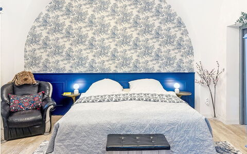 Luxury Suite 244: Furniture, Interior Design, Flooring, Floor, Textile, Room, Lighting, Ceiling, Home, Bedroom