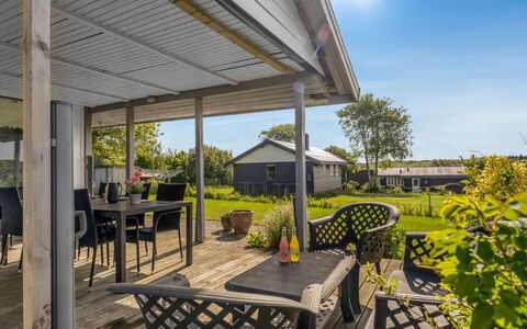 Dimo - 75M to the Fjord: Porch, Roof, Home, House, Land Lot, Cottage, Shade, Siding, Door, Garden