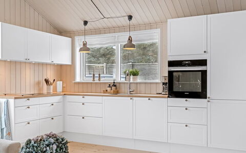 Fridhild - 450M from the Sea: Wood, Flooring, Kitchen, Cabinetry, Interior Design, Kitchen Appliance, Countertop, Floor, Wood Flooring, Ceiling