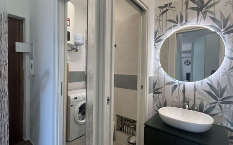 Titti e Giba: Interior Design, Wall, Flooring, Floor, Plumbing Fixture, Toilet, Bathroom, Ceiling, Lighting, Room