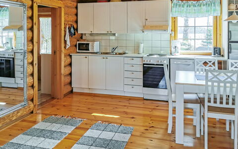 Sinikello: Wood, Flooring, Furniture, Interior Design, Ceiling, Kitchen, Floor, Room, Wood Flooring, Countertop