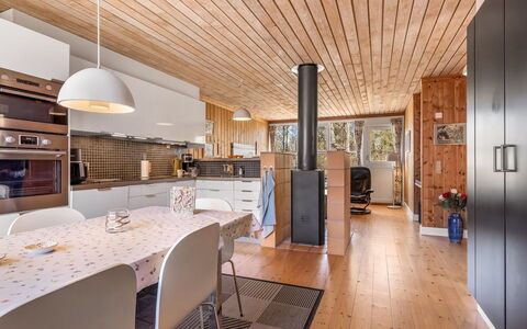 Eivi - 200M from the Sea: Interior Design, Wood, Flooring, Ceiling, Furniture, Light Fixture, Floor, Wood Flooring, Kitchen, Lighting