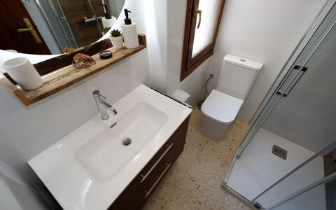 Rincón del Sol: Bathroom Sink, Plumbing Fixture, Bathroom, Flooring, Sink, Bathroom Cabinet, Floor, Interior Design, Tap, Plumbing