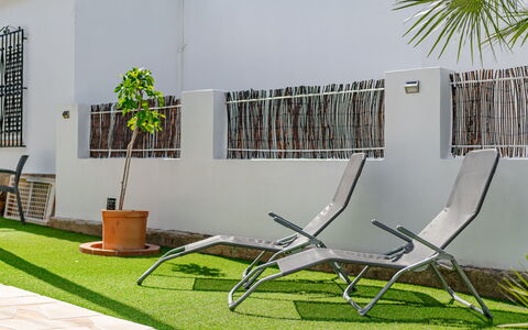 Rincón del Sol: Furniture, Wood, Chair, Floor, Sea, Balcony, Fence, Deck, Hardwood, Wood Stain