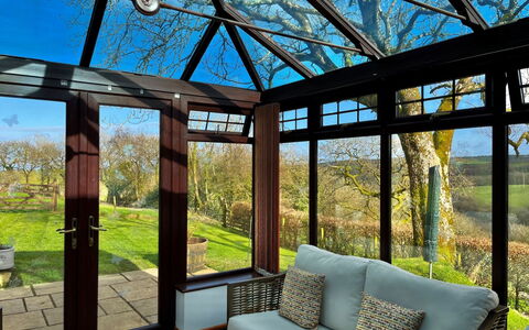 Barley Cottage: Furniture, Wood, Chair, Floor, Sea, Balcony, Fence, Deck, Hardwood, Wood Stain