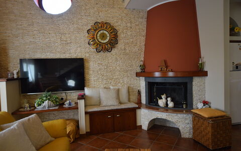 Villa Ina: Furniture, Interior Design, Wall, Wood, Flooring, Room, Lighting, Living Room, Floor, Home