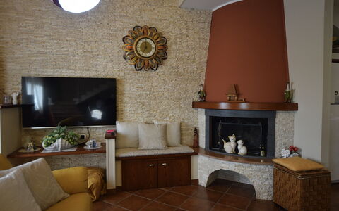 Villa Ina: Furniture, Interior Design, Wall, Wood, Flooring, Room, Lighting, Living Room, Floor, Home