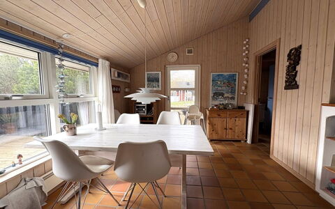 Euphemia - 200M from the Sea: Furniture, Interior Design, Flooring, Floor, Wood, Ceiling, Kitchen & Dining Room Table, Chair, Table, Light Fixture