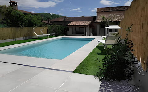 La Corte di Marga - Casa Gustet: Swimming Pool, Composite Material, Concrete, Estate, Backyard, Yard, Shade, Landscaping, Courtyard, Villa