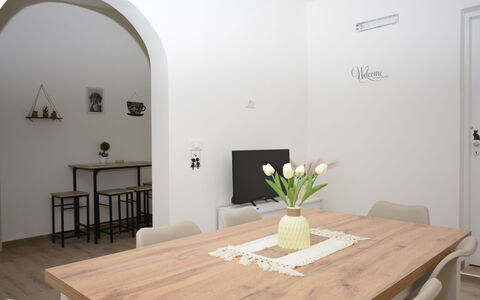 Villa Cosentini: Furniture, Interior Design, Flooring, Wall, Table, Wood, Floor, Kitchen & Dining Room Table, Chair, Dining Room