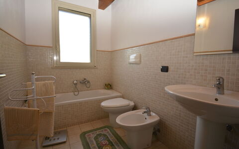 Villa del Monte: Flooring, Plumbing Fixture, Bathroom, Wall, Bathroom Sink, Floor, Sink, Interior Design, Tap, Plumbing