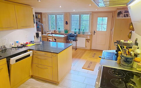 Rüttimätteli: Kitchen, Countertop, Kitchen Appliance, Major Appliance, Flooring, Interior Design, Wood, Cabinetry, Furniture, Floor