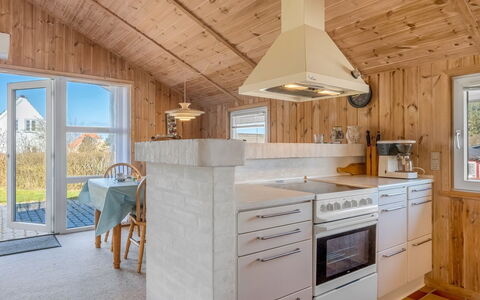 Heika - 6.8Km from the Sea: Kitchen, Wood, Ceiling, Countertop, Flooring, Kitchen Appliance, Interior Design, Furniture, Cabinetry, Major Appliance