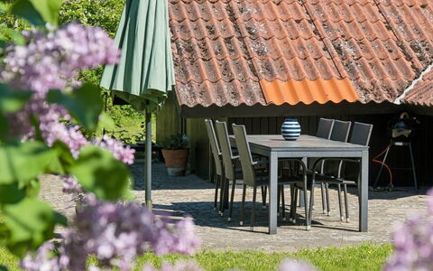 Petkana - 4Km from the Sea: Furniture, Outdoor Furniture, Shrub, Shade, Chair, Garden, Outdoor Table, Groundcover, Flowerpot, Kitchen & Dining Room Table