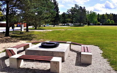 Hradec Kralove 4: Public Space, Outdoor Bench, Bench, Park, Outdoor Furniture, Garden, Lawn, Picnic Table, Shade