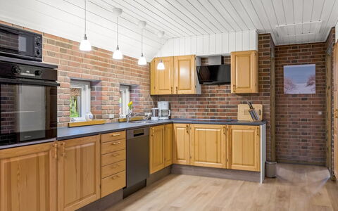Ullamaj - 700M from the Sea: Flooring, Wood, Kitchen, Interior Design, Furniture, Countertop, Cabinetry, Ceiling, Floor, Cupboard