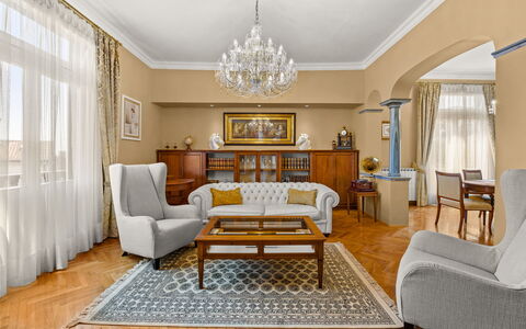 Apartment Noa Opatjia: Furniture, Interior Design, Flooring, Floor, Couch, Wood, Ceiling, Table, Living Room, Room