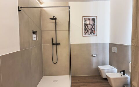Terrazza Segreta Around Como Lake: Flooring, Floor, Wall, Plumbing Fixture, Interior Design, Bathroom, Tile, Plumbing, Toilet, Room