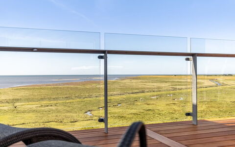 Nadua - 25M from the Sea: Horizon, Handrail, Sea, Ocean, Balcony, Boardwalk, Fence, Deck, Coast, Wood Flooring