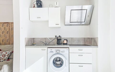Les Roses: Major Appliance, Washing Machine, Kitchen Appliance, Home Appliance, Interior Design, Cabinetry, Flooring, Kitchen, Laundry Room, Furniture
