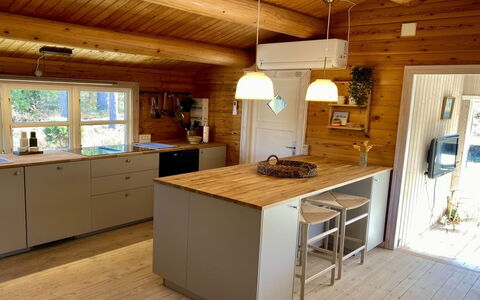Sorja - 170M from the Sea: Kitchen, Countertop, Flooring, Furniture, Wood, Cabinetry, Kitchen Appliance, Interior Design, Floor, Ceiling
