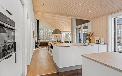 Frudde - 500M from the Sea: Wood, Flooring, Interior Design, Ceiling, Floor, Wood Flooring, Kitchen, Home, Countertop, Light Fixture