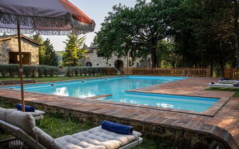 Maison Badia a Passignano: Swimming Pool, Resort, Water Feature, Estate, Hacienda, Eco Hotel, Leisure, Garden, Outdoor Furniture, Shade