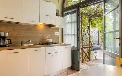 Casa Stella Serena, Casole D'Elsa, Pool: Kitchen Appliance, Kitchen, Countertop, Major Appliance, Interior Design, Flooring, Furniture, Cabinetry, Floor, Home Appliance