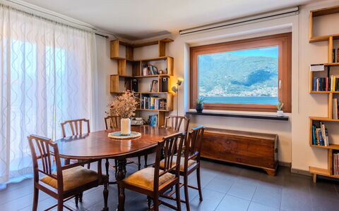 La Torre a Dorio: Furniture, Interior Design, Wood, Table, Ceiling, Dining Room, Flooring, Room, Kitchen & Dining Room Table, Lighting