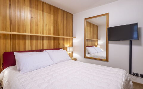 Villa Adele: Bed, Bedroom, Wood, Interior Design, Bed Sheet, Bedding, Flooring, Floor, Linens, Bed Frame