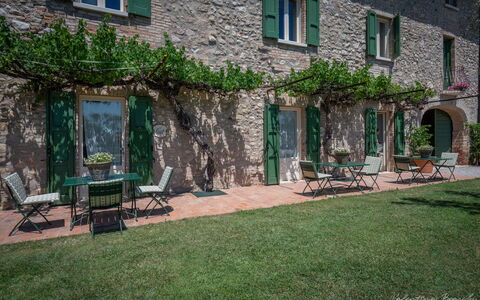 Preseglie Lake Garda: Outdoor Furniture, Outdoor Table, Garden, Courtyard, Flowerpot, Villa, Houseplant, Hacienda, Backyard