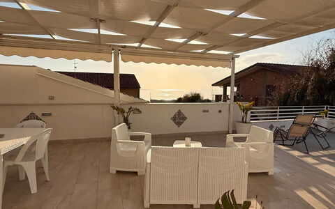 Casa Amare: Furniture, Floor, Flooring, Chair, Shade, Ceiling, Outdoor Furniture, Outdoor Structure, Awning, Balcony