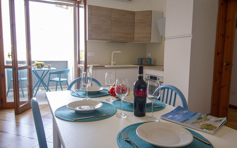 Sweet Dreams Home in Otranto: Furniture, Interior Design, Wood, Flooring, Floor, Table, Chair, Kitchen & Dining Room Table, Room, Dining Room