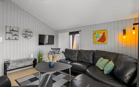 Kiana - 800M from the Sea: Wood, Ceiling, Home, Cottage, Living Room, Light Fixture, Siding, Hardwood, Couch