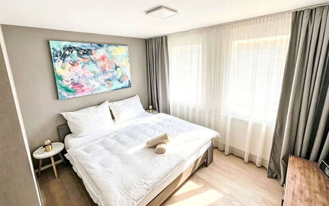 Bukanda: Interior Design, Bed, Flooring, Floor, Bedroom, Wood, Bed Sheet, Throw Pillow, Bedding, Apartment