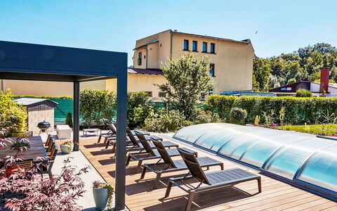 Bukanda: Swimming Pool, Composite Material, Outdoor Furniture, Shade, Resort, Eco Hotel, Garden, Leisure, Landscaping, Chair