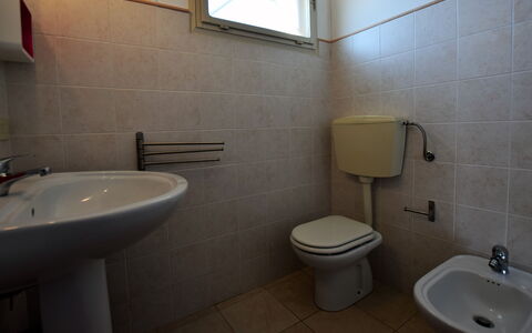 Villa Andrea: Plumbing Fixture, Bathroom, Flooring, Toilet Seat, Bathroom Sink, Sink, Floor, Toilet, Plumbing, Tap