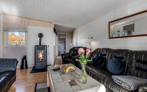 Nisse - 300M from the Sea: Wood, Living Room, Ceiling, Couch, Hardwood, Wood Flooring, Log Cabin, Wood Stain