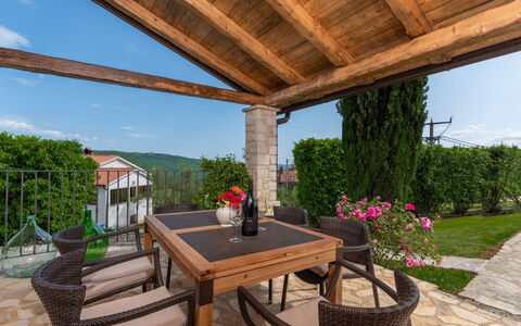 Habibi: Furniture, Balcony, Shade, Garden, Outdoor Furniture, Chair, Porch, Yard, Landscaping, Backyard