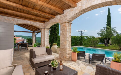 Habibi: Furniture, Balcony, Shade, Garden, Outdoor Furniture, Chair, Porch, Yard, Landscaping, Backyard