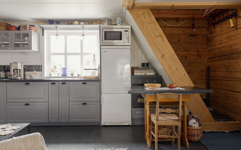 Grönadal: Kitchen, Kitchen Appliance, Countertop, Wood, Flooring, Cabinetry, Major Appliance, Furniture, Interior Design, Kitchen Stove