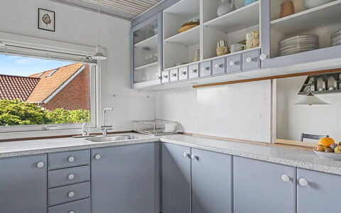 Edla - 35M from the Sea: Kitchen, Kitchen Sink, Countertop, Interior Design, Cabinetry, Ceiling, Plumbing Fixture, Sink, Tap, Plumbing