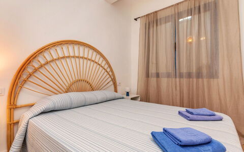 L'Ametlla de Mar 388: Bed, Bedroom, Interior Design, Bedding, Bed Sheet, Wood, Furniture, Floor, Flooring, Linens