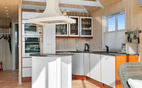 Yanne - 550M from the Sea: Wood, Flooring, Interior Design, Floor, Ceiling, Cabinetry, Kitchen, Light Fixture, Kitchen Appliance, Major Appliance