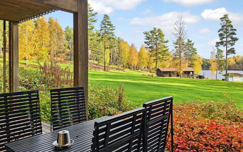 Villa Sinikka 1: Land Lot, Garden, Cottage, Eco Hotel, Shade, Porch, Landscaping, Outdoor Furniture, Deck, Hardwood