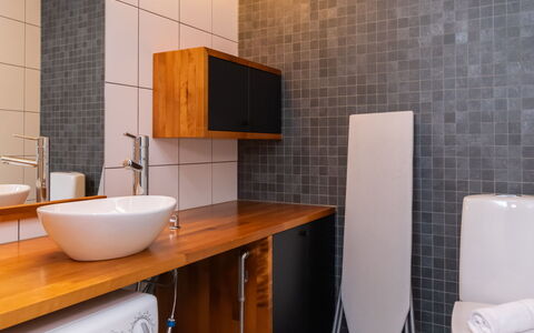 Villa Antti: Bathroom, Flooring, Plumbing Fixture, Wall, Floor, Toilet Seat, Interior Design, Sink, Bathroom Sink, Toilet