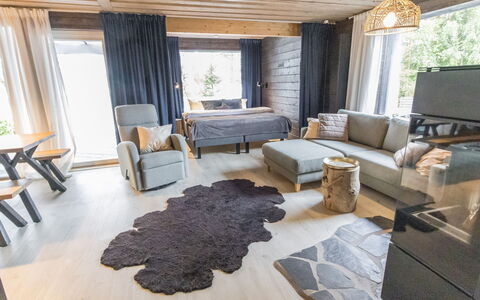 Lapland Hygge B: Wood, Furniture, Flooring, Interior Design, Floor, Room, Living Room, Home, Couch, Hardwood