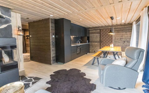 Lapland Hygge B: Wood, Flooring, Furniture, Ceiling, Interior Design, Floor, Home, Living Room, Room, Wood Flooring